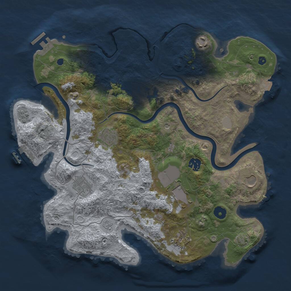 Rust Map: Procedural Map, Size: 3500, Seed: 26118, 15 Monuments