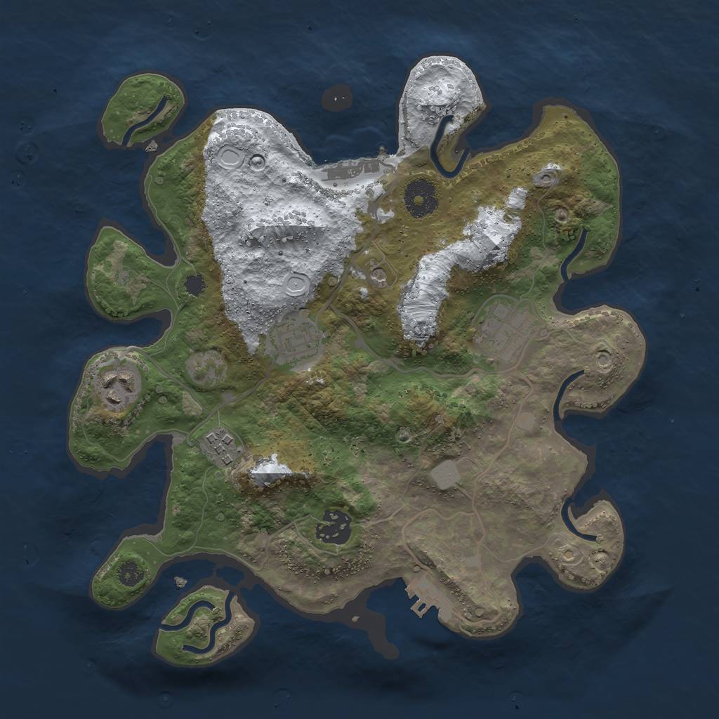 Rust Map: Procedural Map, Size: 3000, Seed: 847451357, 13 Monuments