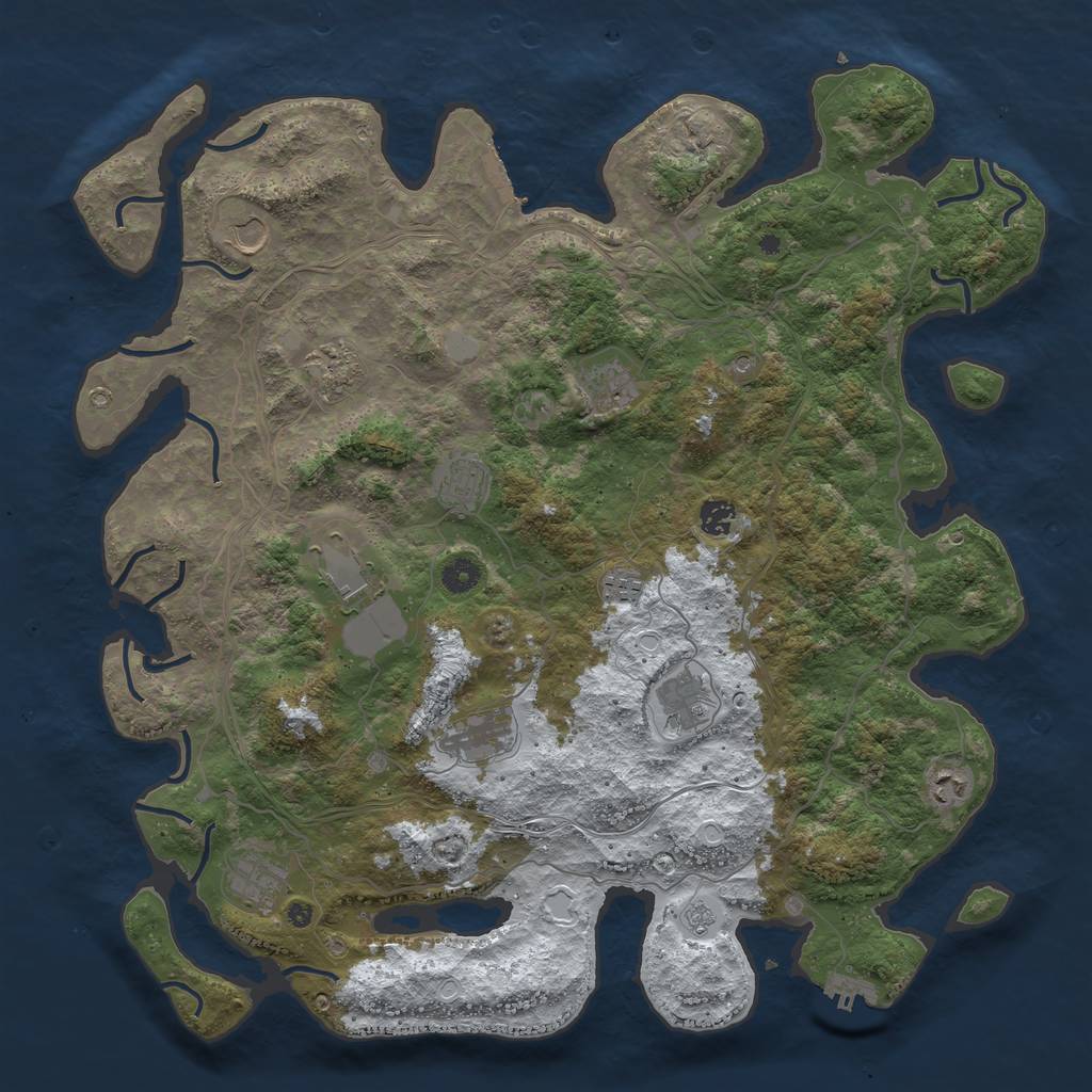 Rust Map: Procedural Map, Size: 4500, Seed: 26563397, 20 Monuments