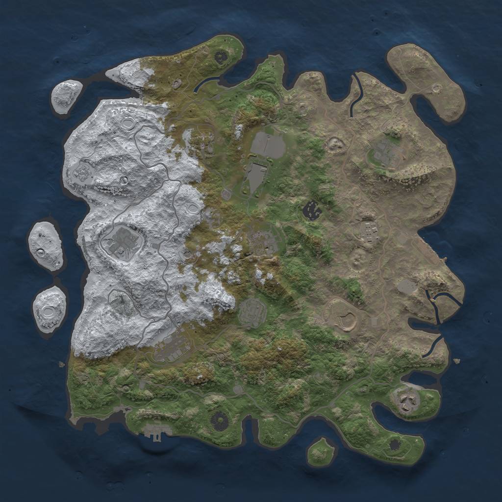 Rust Map: Procedural Map, Size: 4000, Seed: 652488889, 20 Monuments