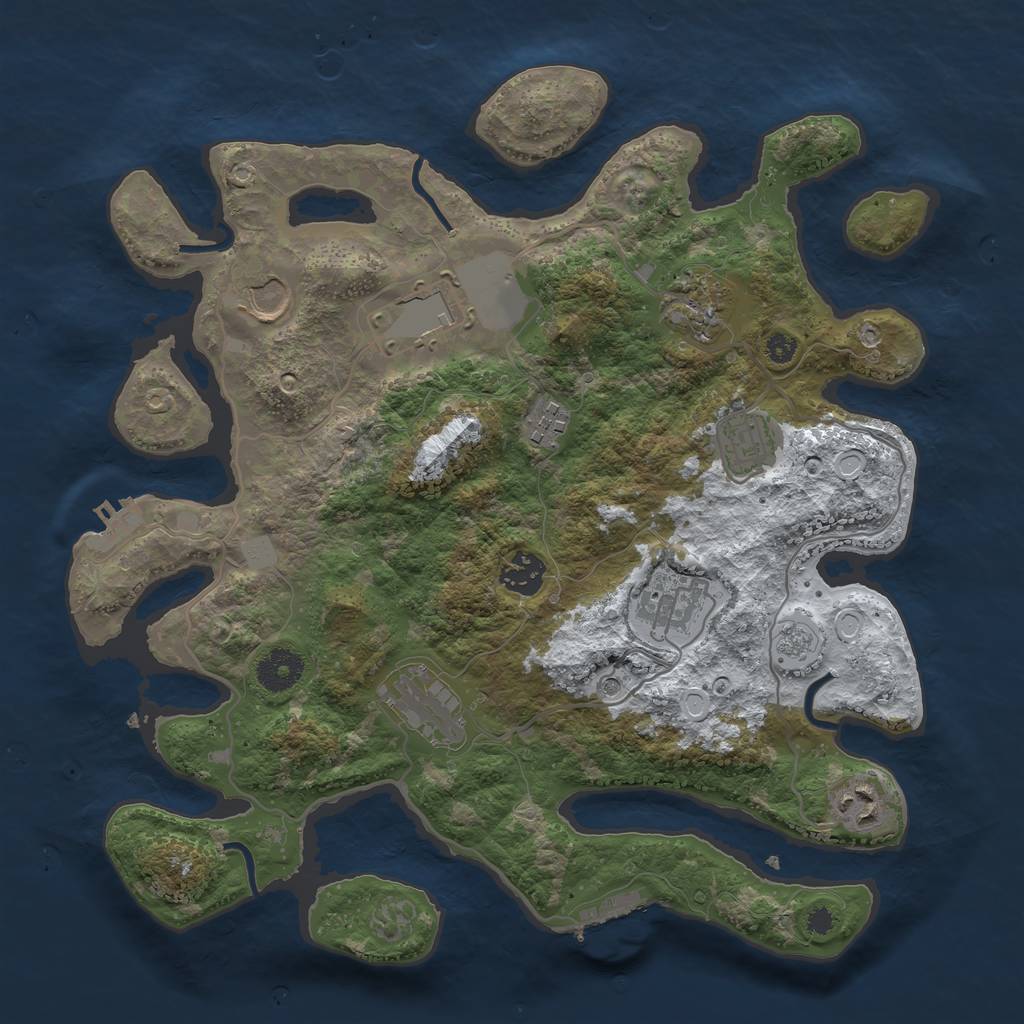 Rust Map: Procedural Map, Size: 3500, Seed: 815075099, 18 Monuments