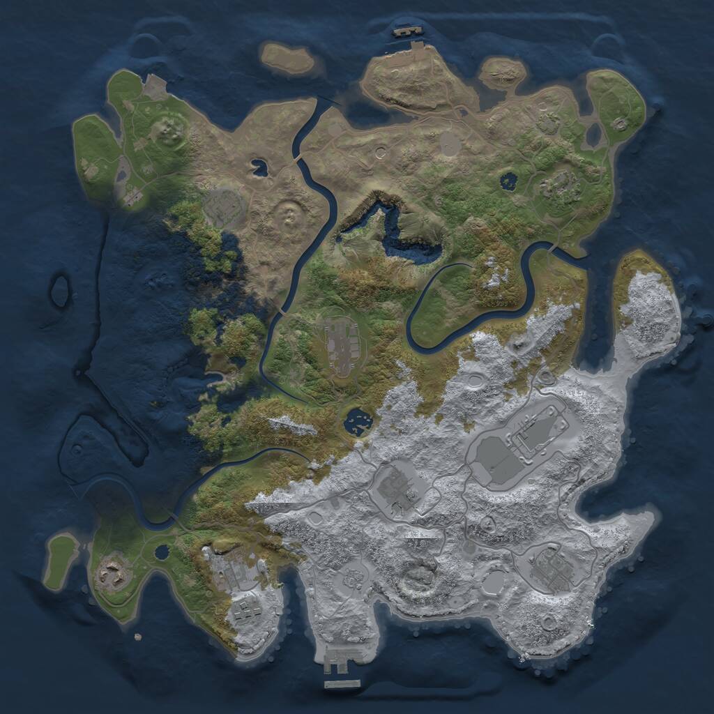 Rust Map: Procedural Map, Size: 4000, Seed: 1529430130, 16 Monuments