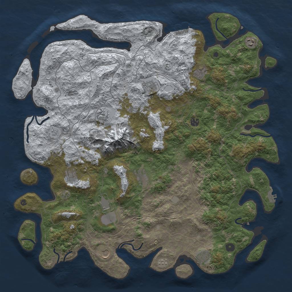 Rust Map: Procedural Map, Size: 5000, Seed: 237262, 20 Monuments