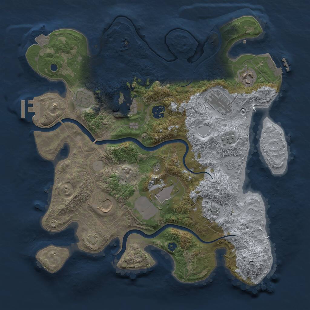 Rust Map: Procedural Map, Size: 3500, Seed: 751022113, 15 Monuments