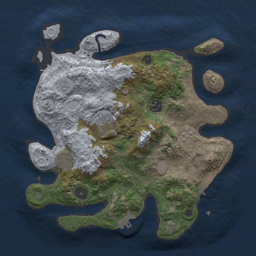 Rust Map: Procedural Map, Size: 3000, Seed: 558111724, 13 Monuments