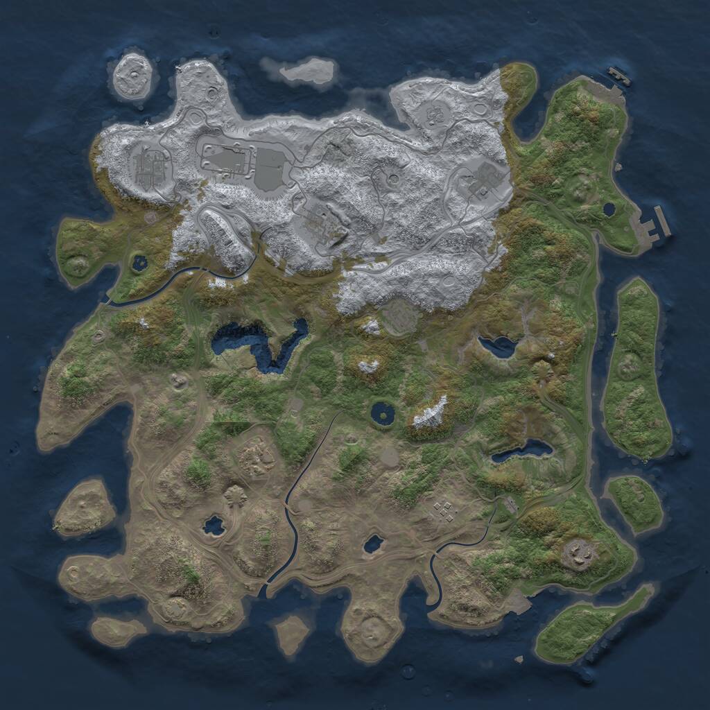 Rust Map: Procedural Map, Size: 4500, Seed: 933833163, 14 Monuments