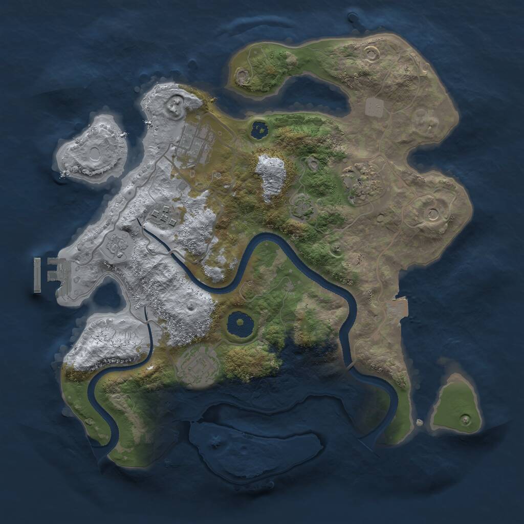 Rust Map: Procedural Map, Size: 3000, Seed: 1883996542, 9 Monuments