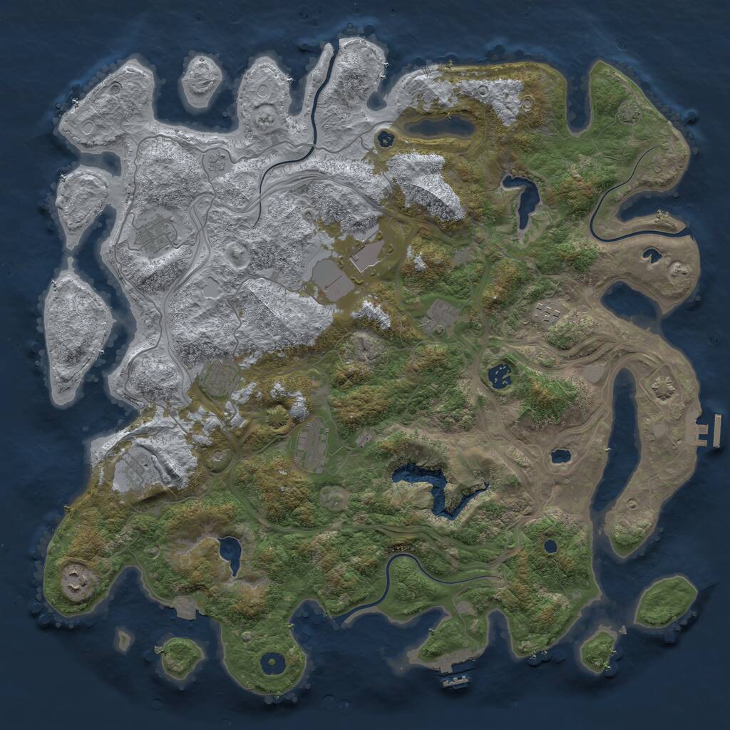 Rust Map: Procedural Map, Size: 4500, Seed: 708241302, 15 Monuments