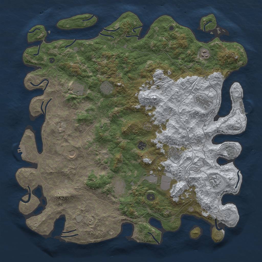 Rust Map: Procedural Map, Size: 4800, Seed: 2084011073, 20 Monuments