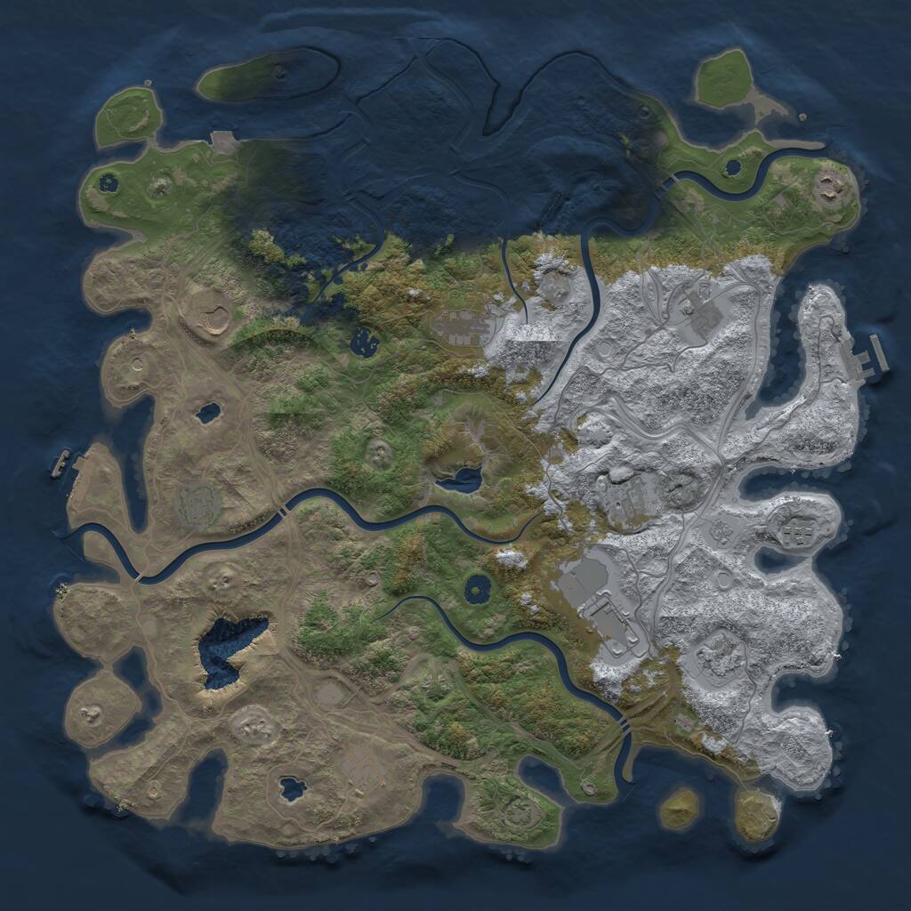 Rust Map: Procedural Map, Size: 4800, Seed: 2084011073, 17 Monuments