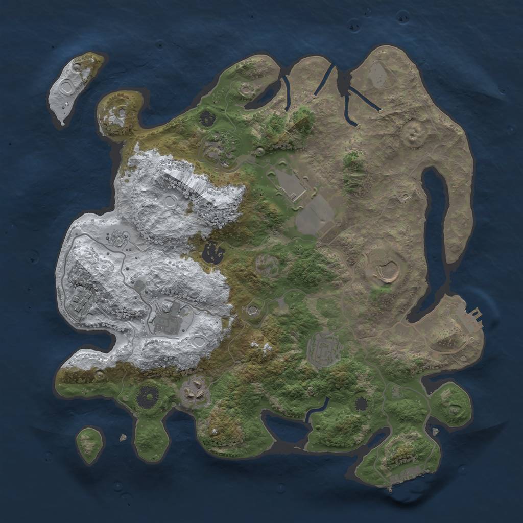 Rust Map: Procedural Map, Size: 3500, Seed: 183867679, 17 Monuments