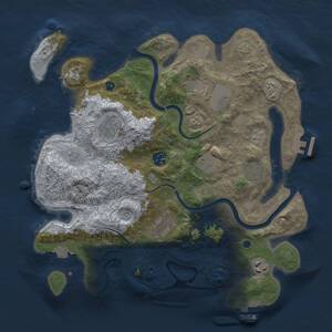 Thumbnail Rust Map: Procedural Map, Size: 3500, Seed: 183867679, 14 Monuments