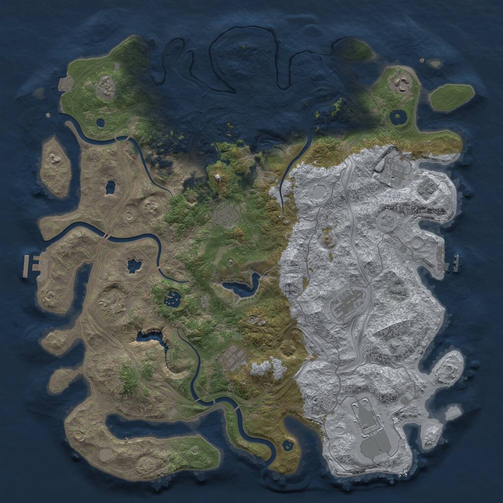 Rust Map: Procedural Map, Size: 4500, Seed: 19742208, 15 Monuments