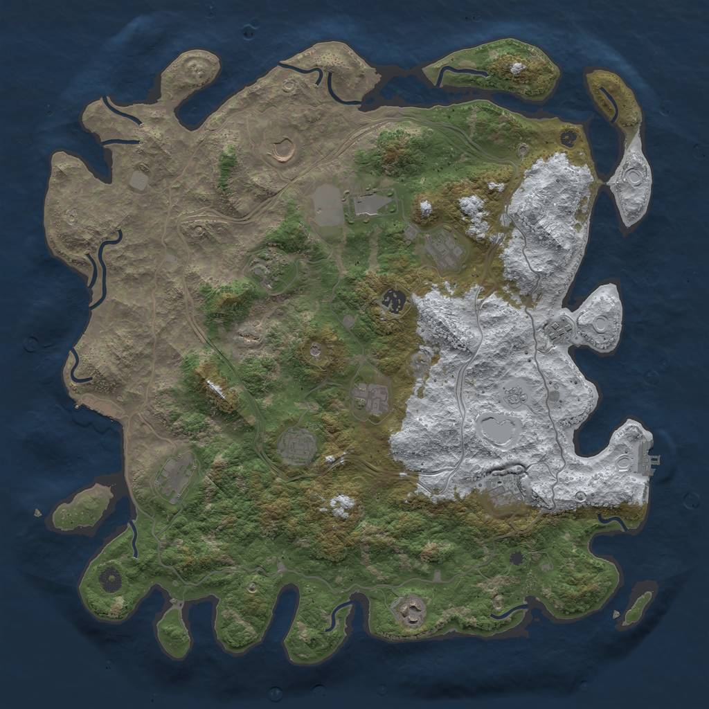 Rust Map: Procedural Map, Size: 4500, Seed: 658569, 20 Monuments