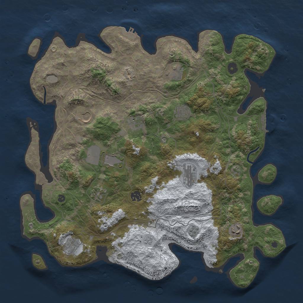 Rust Map: Procedural Map, Size: 4250, Seed: 301407415, 20 Monuments