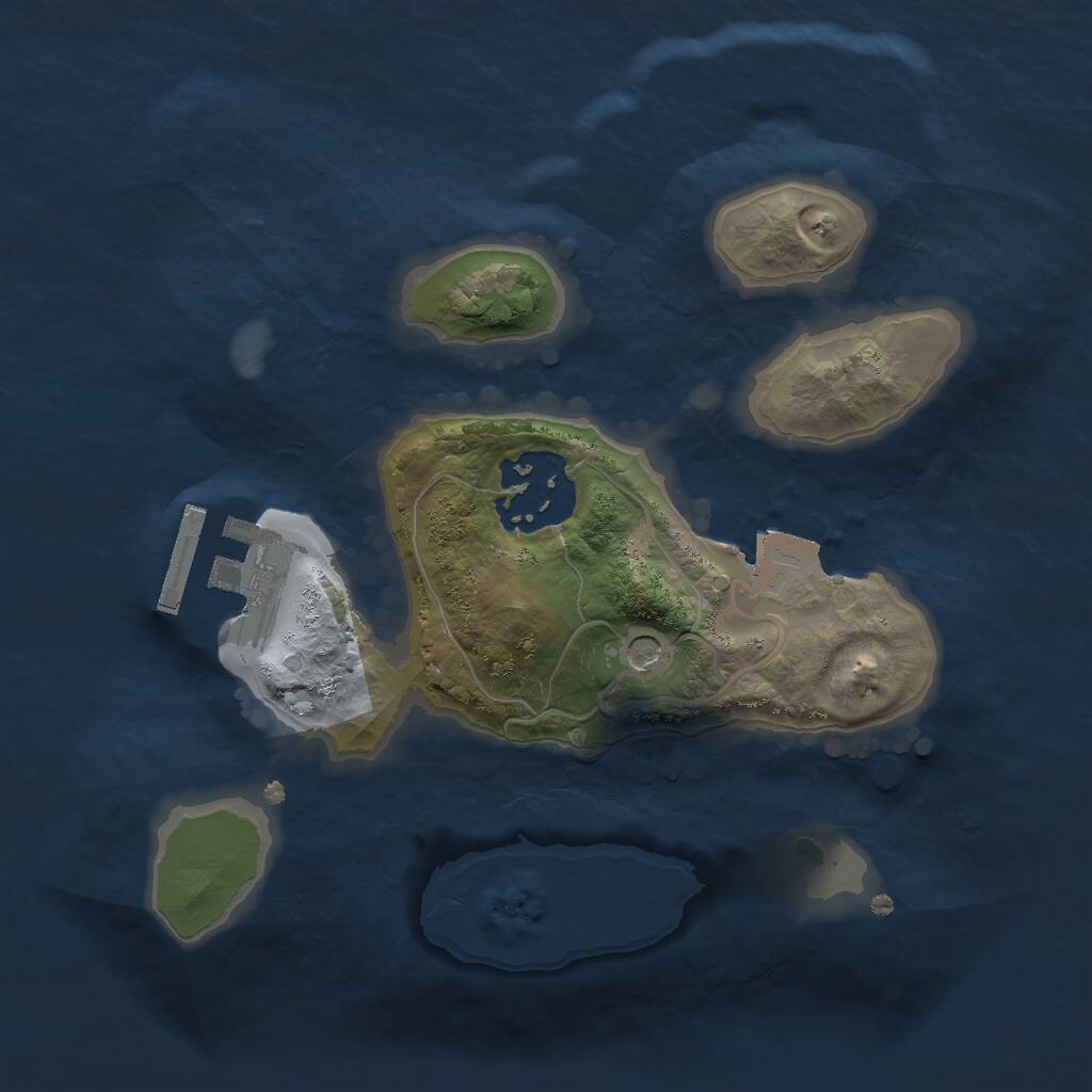 Rust Map: Procedural Map, Size: 2000, Seed: 8985339, 4 Monuments
