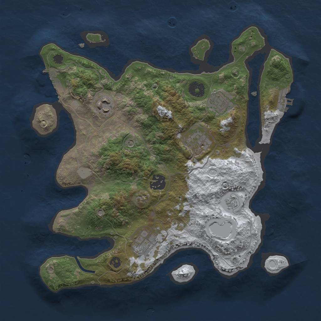 Rust Map: Procedural Map, Size: 3000, Seed: 231214683, 14 Monuments