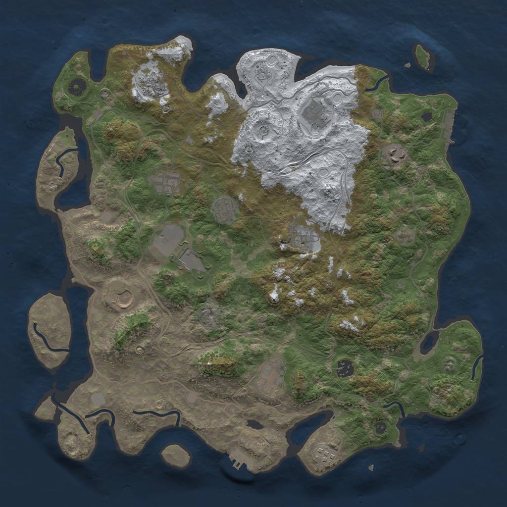 Rust Map: Procedural Map, Size: 4250, Seed: 2065667942, 20 Monuments