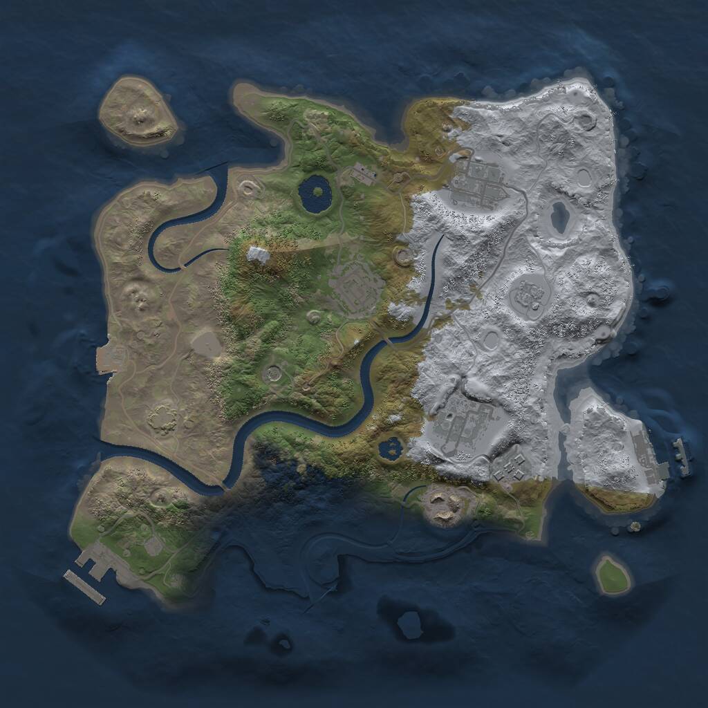 Rust Map: Procedural Map, Size: 3000, Seed: 67434, 11 Monuments