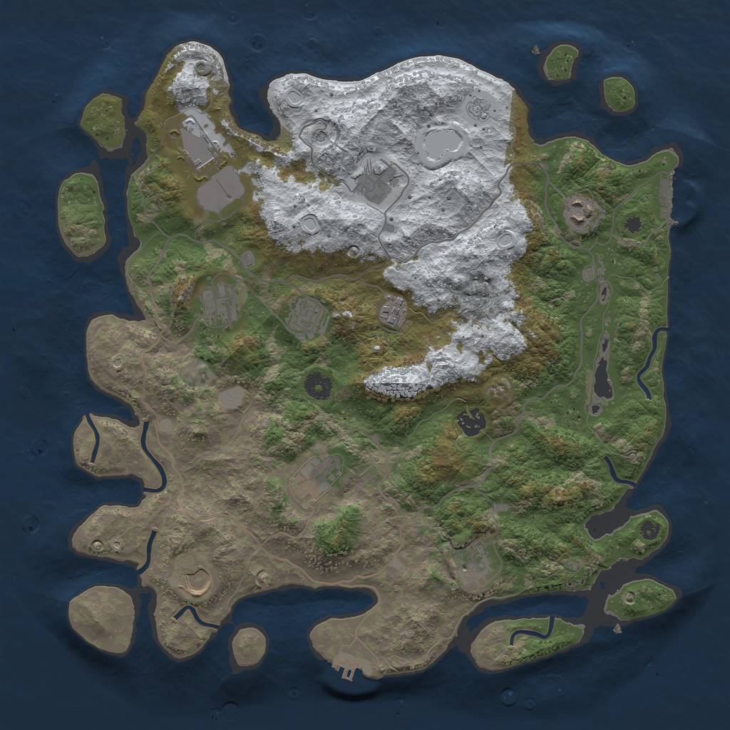 Rust Map: Procedural Map, Size: 4000, Seed: 778116306, 19 Monuments