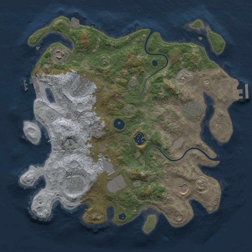 Rust Map: Procedural Map, Size: 3500, Seed: 683579627, 14 Monuments