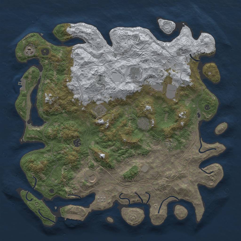 Rust Map: Procedural Map, Size: 4500, Seed: 6425331, 18 Monuments