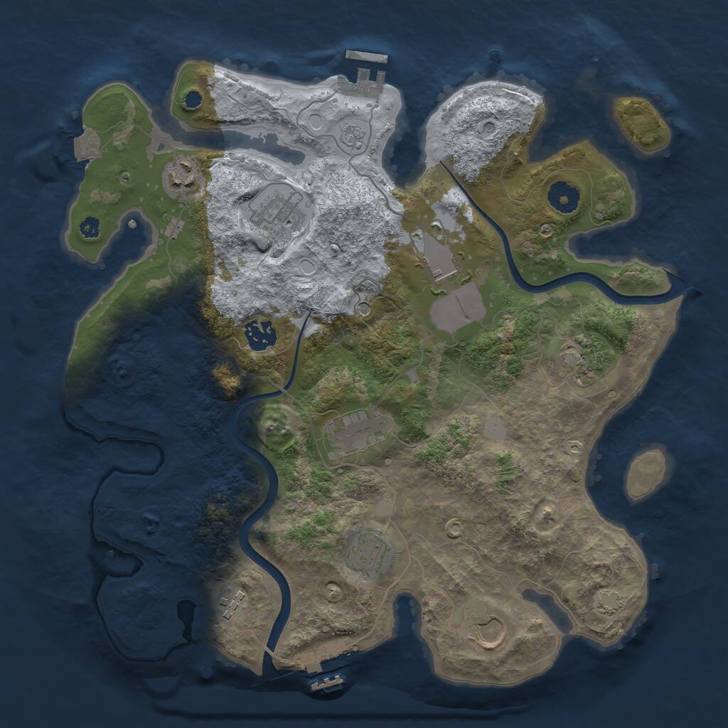 Rust Map: Procedural Map, Size: 3500, Seed: 1891656208, 15 Monuments