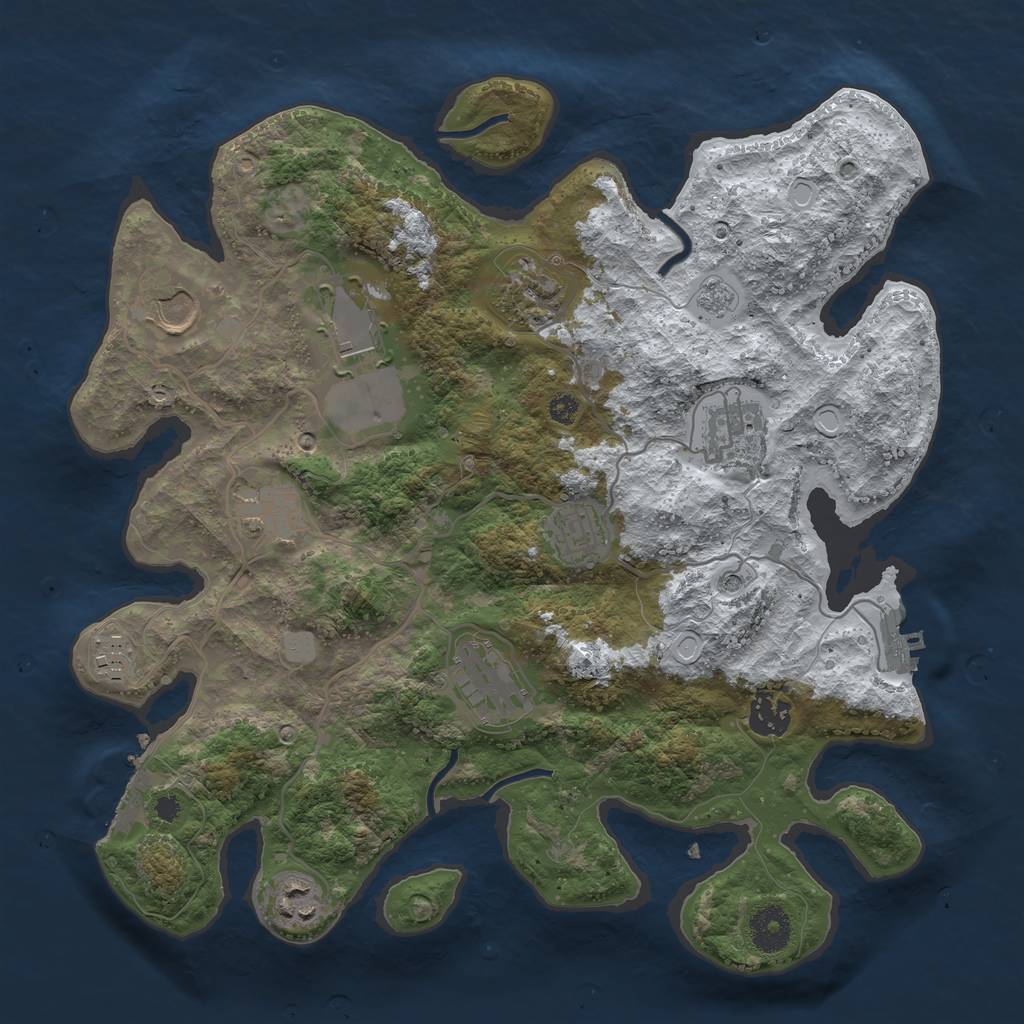 Rust Map: Procedural Map, Size: 3500, Seed: 662139399, 19 Monuments