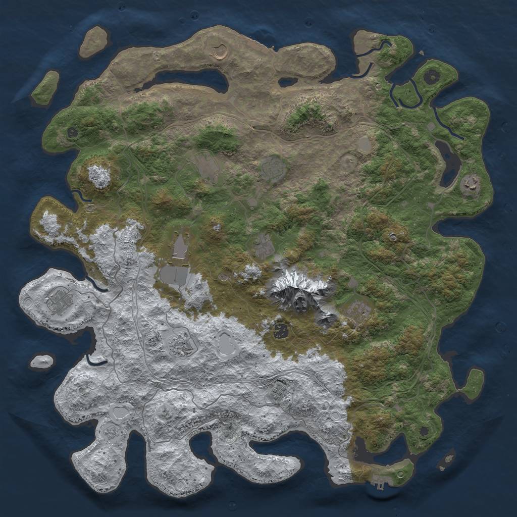 Rust Map: Procedural Map, Size: 5000, Seed: 3592648, 20 Monuments