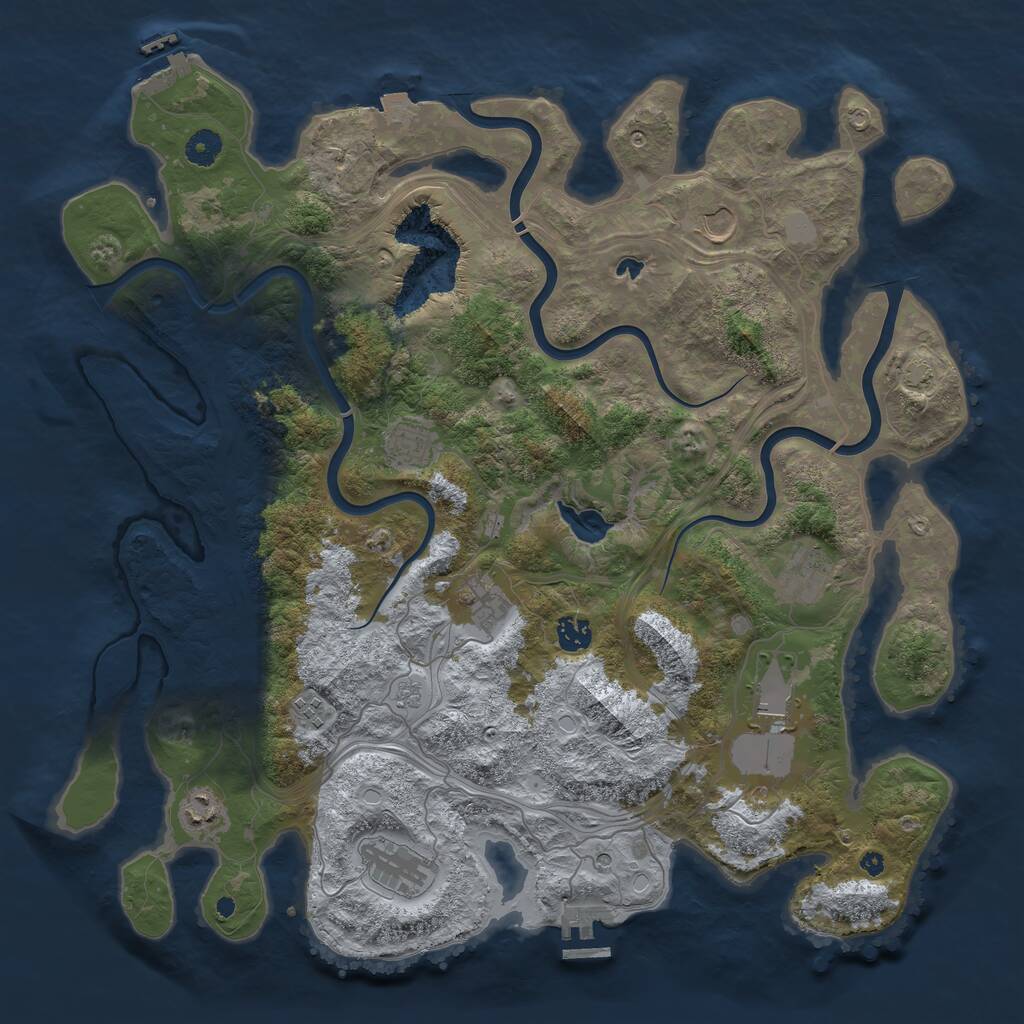 Rust Map: Procedural Map, Size: 4300, Seed: 1868215901, 15 Monuments