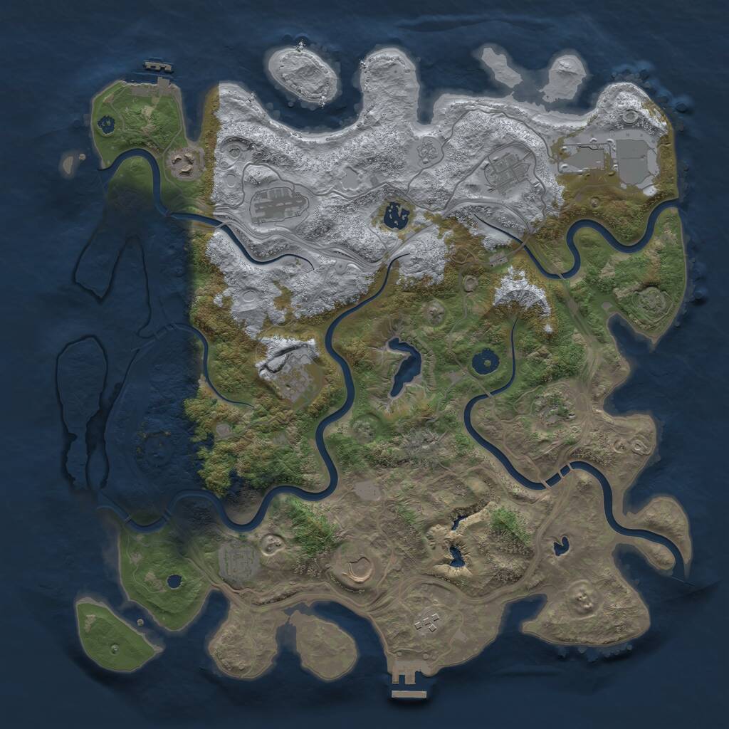 Rust Map: Procedural Map, Size: 4250, Seed: 29822777, 16 Monuments