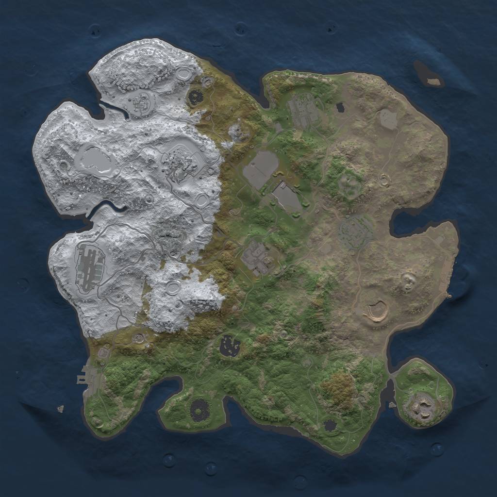 Rust Map: Procedural Map, Size: 3500, Seed: 696659855, 18 Monuments