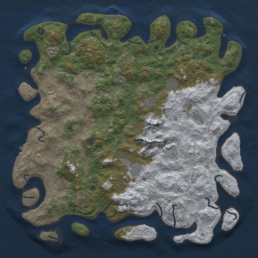 Rust Map: Procedural Map, Size: 5100, Seed: 437155, 19 Monuments