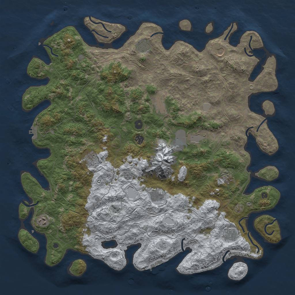 Rust Map: Procedural Map, Size: 5000, Seed: 1030044476, 20 Monuments