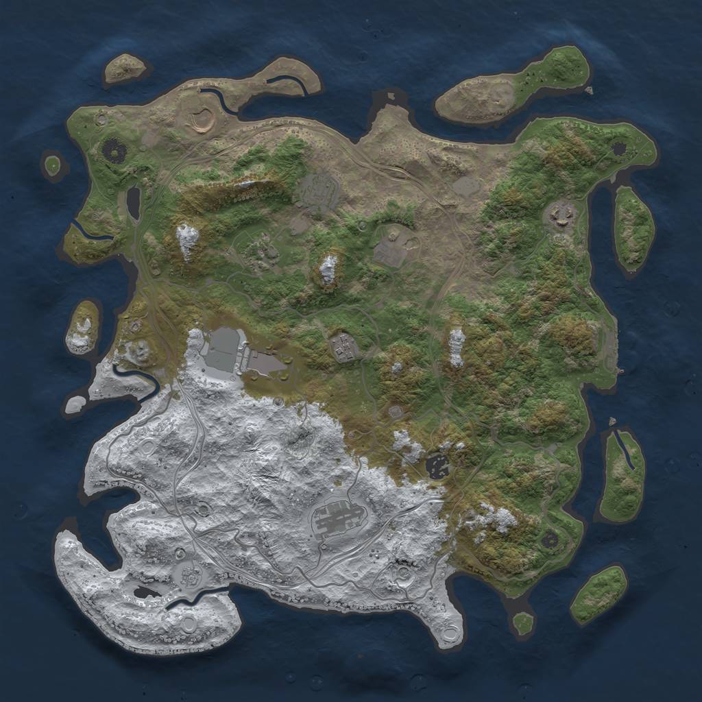 Rust Map: Procedural Map, Size: 4250, Seed: 1388169744, 17 Monuments