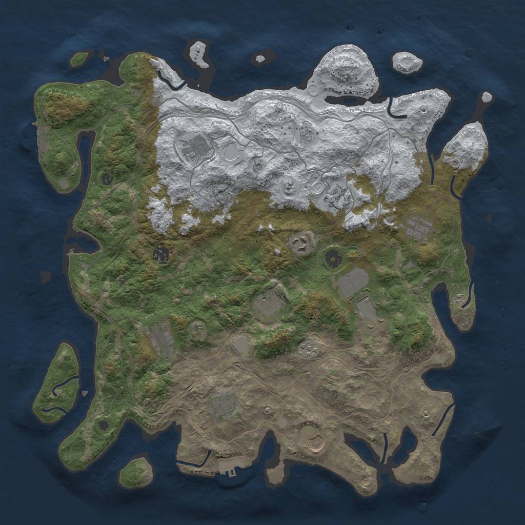 Rust Map: Procedural Map, Size: 4500, Seed: 13882, 20 Monuments