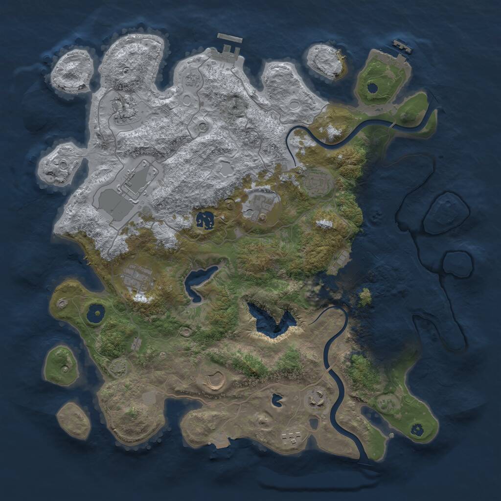 Rust Map: Procedural Map, Size: 4000, Seed: 582123142, 16 Monuments