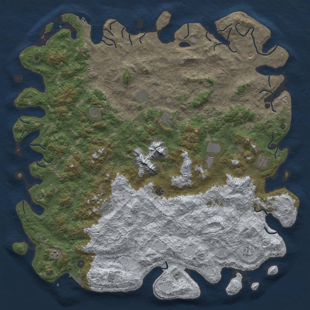 Rust Map: Procedural Map, Size: 6000, Seed: 1948, 20 Monuments