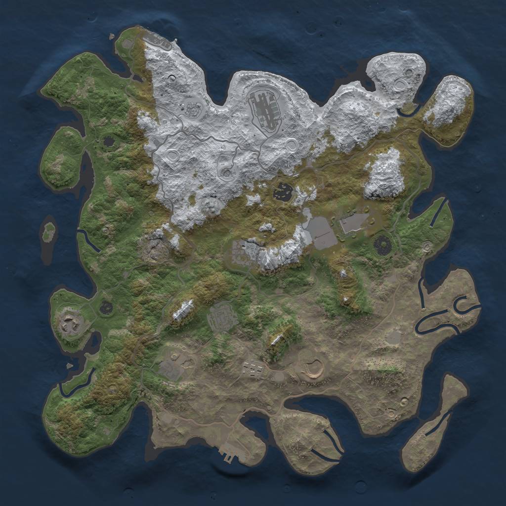 Rust Map: Procedural Map, Size: 4000, Seed: 6813817, 18 Monuments