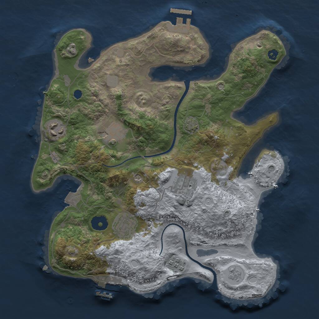 Rust Map: Procedural Map, Size: 3000, Seed: 25053198, 11 Monuments