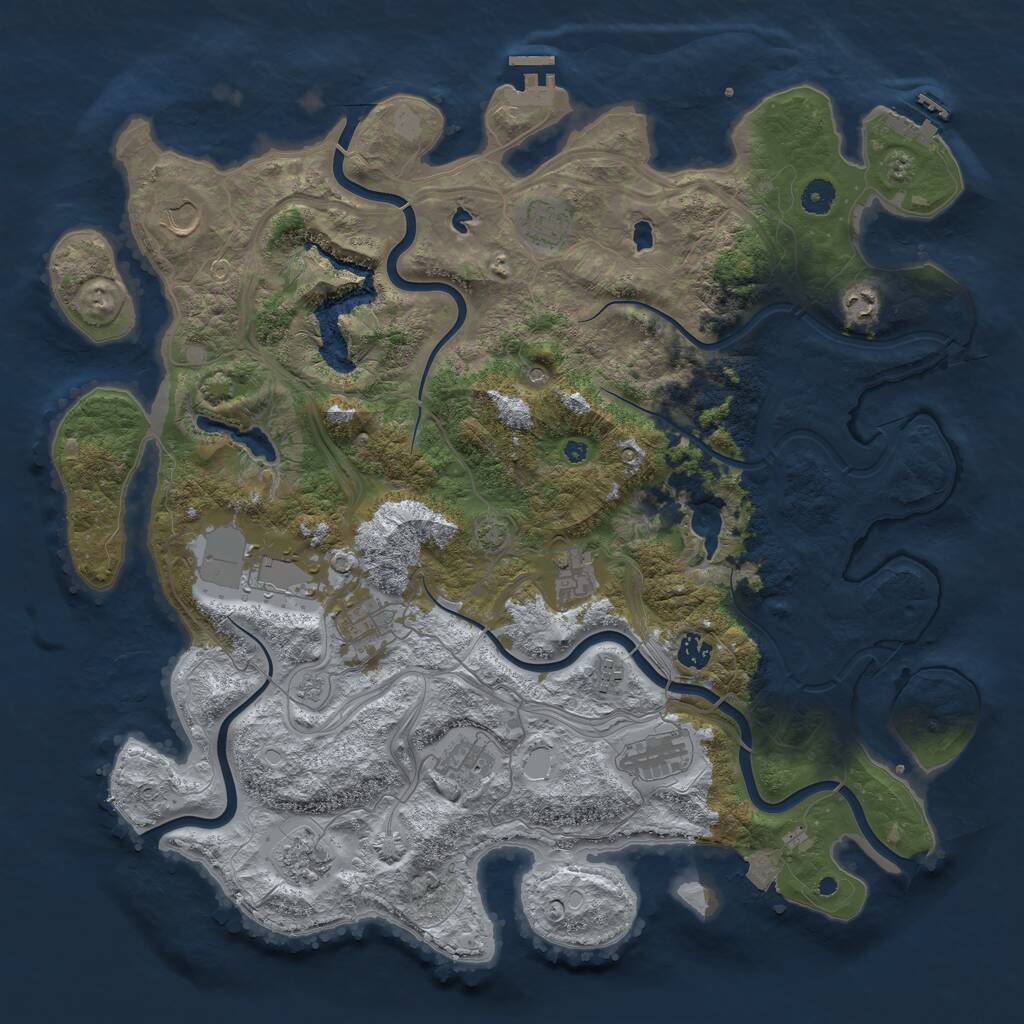 Rust Map: Procedural Map, Size: 4501, Seed: 6738, 17 Monuments