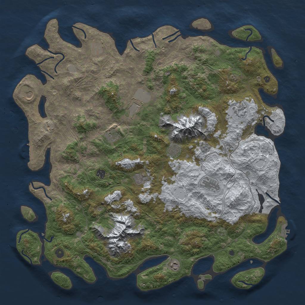 Rust Map: Procedural Map, Size: 5000, Seed: 37043, 20 Monuments