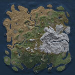 Thumbnail Rust Map: Procedural Map, Size: 5000, Seed: 37043, 19 Monuments