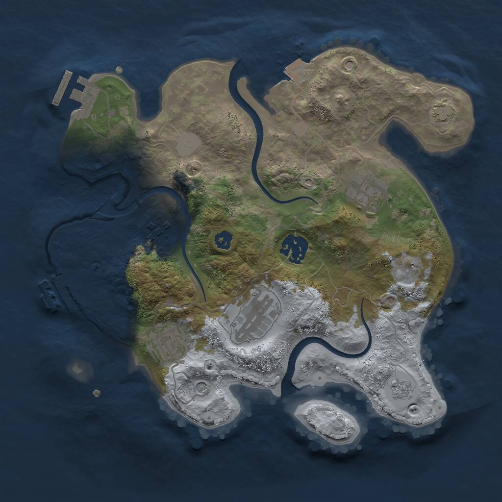 Rust Map: Procedural Map, Size: 2750, Seed: 434732858, 11 Monuments
