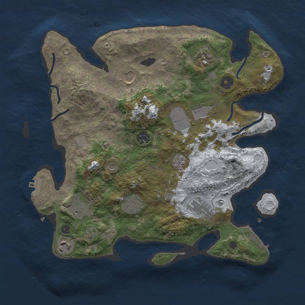 Rust Map: Procedural Map, Size: 3500, Seed: 1747277800, 17 Monuments