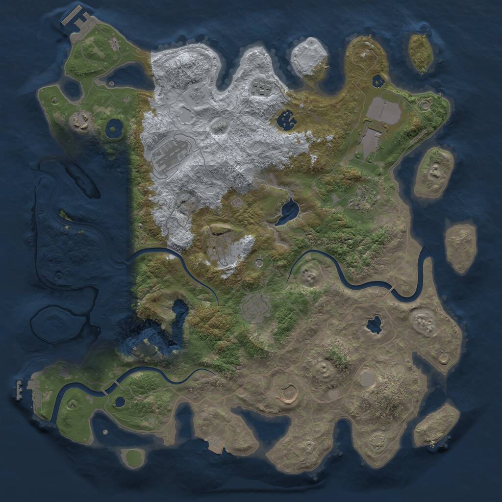 Rust Map: Procedural Map, Size: 4000, Seed: 4406, 15 Monuments