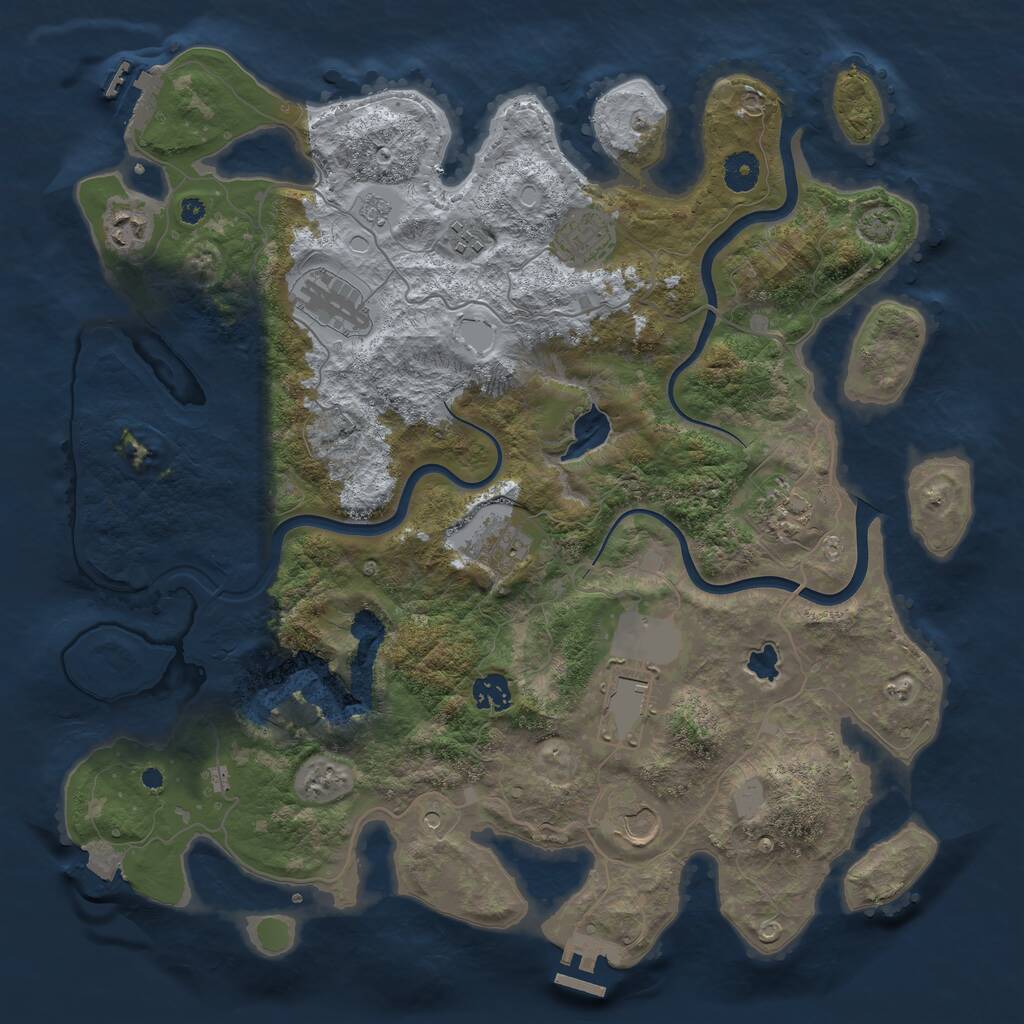 Rust Map: Procedural Map, Size: 4000, Seed: 4406, 15 Monuments
