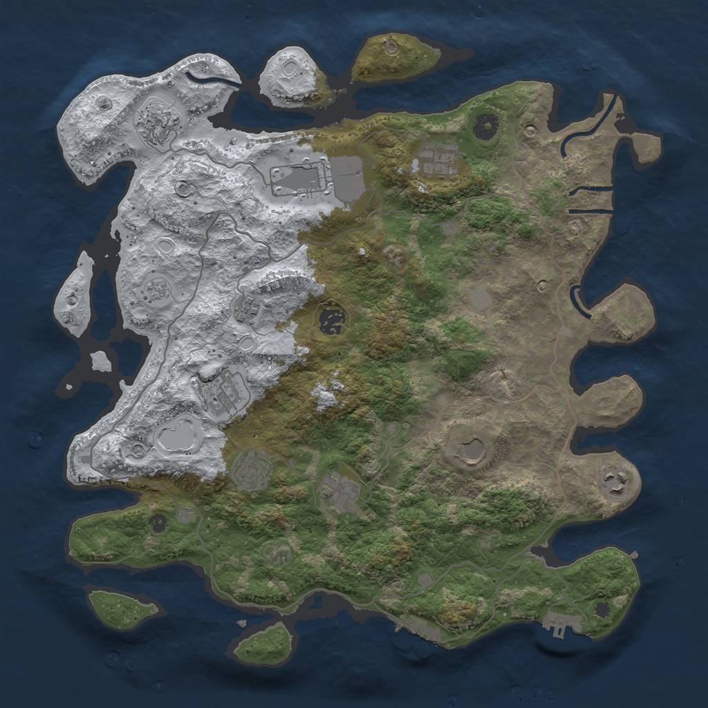 Rust Map: Procedural Map, Size: 4000, Seed: 6061979, 19 Monuments