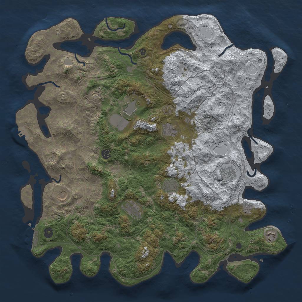 Rust Map: Procedural Map, Size: 4500, Seed: 1102665826, 19 Monuments