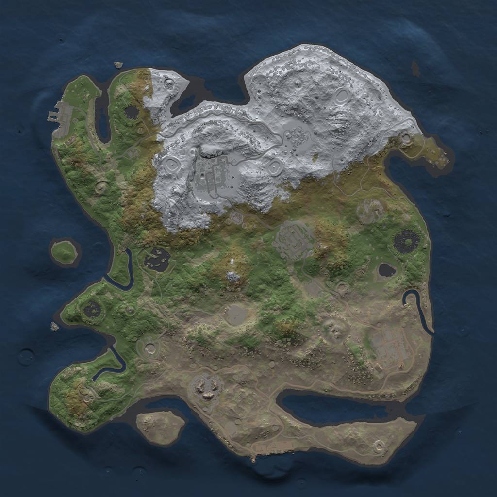 Rust Map: Procedural Map, Size: 3000, Seed: 2030760, 14 Monuments